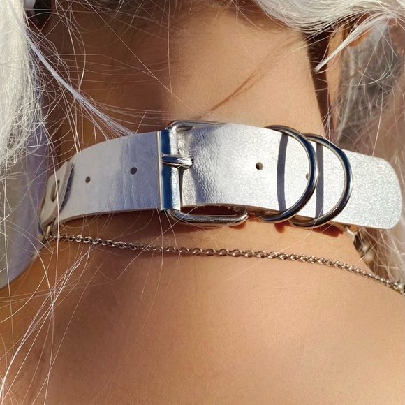 𝓖𝓸𝓸𝓭 𝓚𝓲𝓽𝓽𝔂 🤍 White Bell Kitty Bondage Collar Rave Kawaii Cosplay Goth - Picture 7 of 8